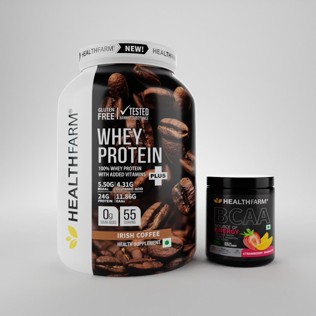HealthFarm WHEY PROTEIN PLUS( 2Kg) + BCAA Combo Offer