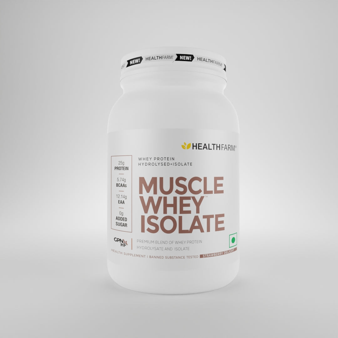 HealthFarm Muscle Whey Isolate | Premium Blend of Whey Protein Hydrolysate and Isolate