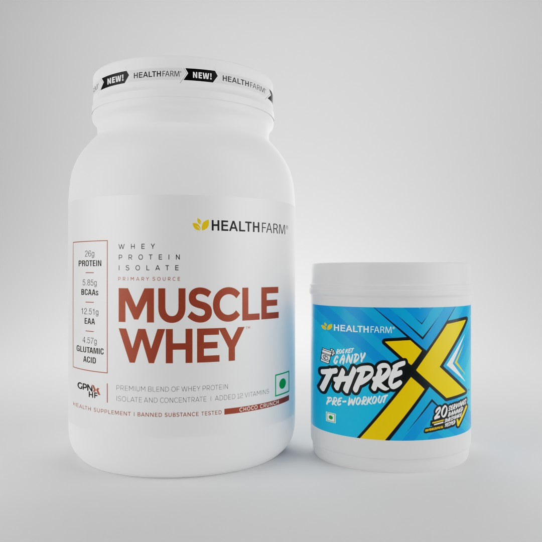 Healthfarm Muscle Whey (1KG) + ThPreX Pre Workout (20 Servings)