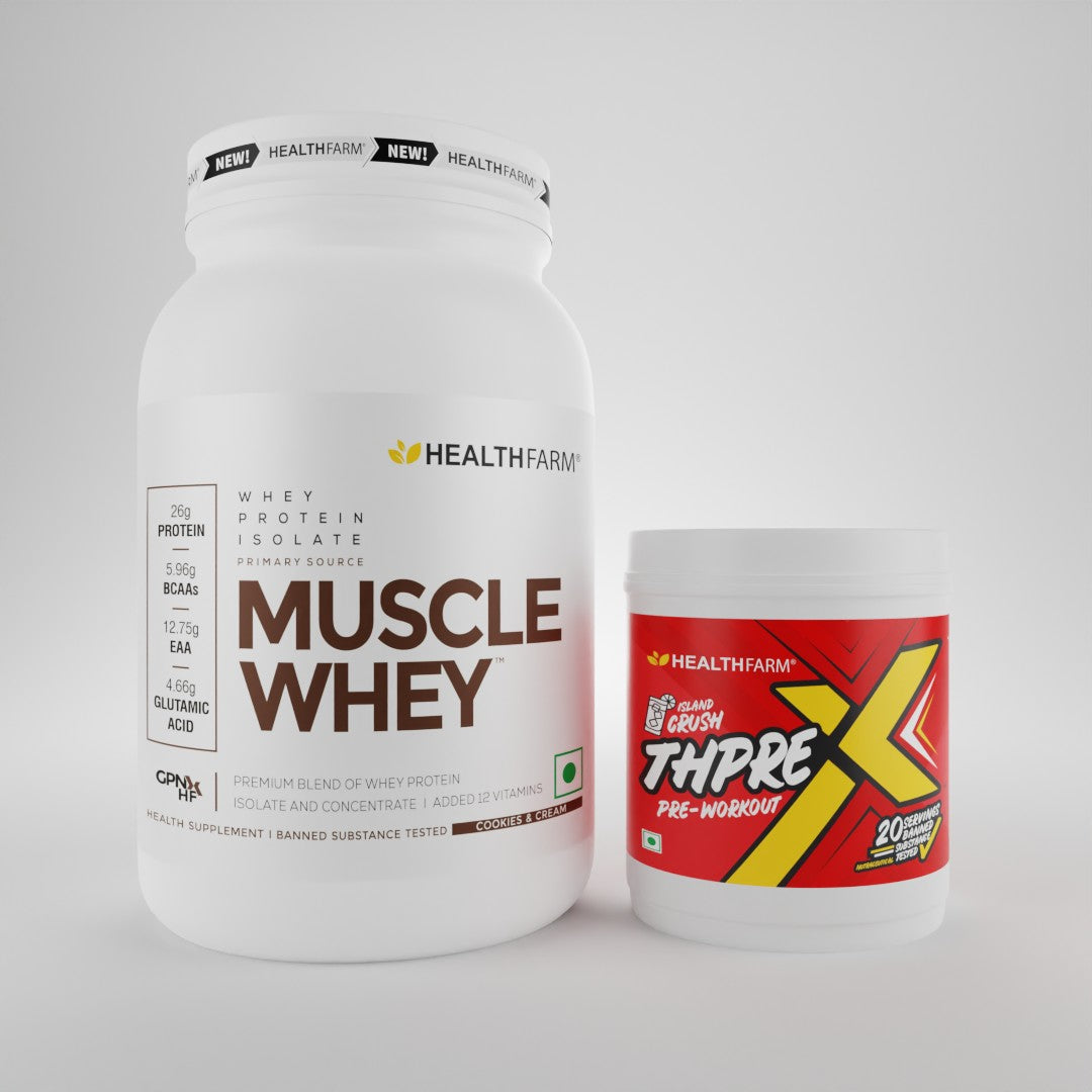 Healthfarm Muscle Whey (1KG) + ThPreX Pre Workout (20 Servings)
