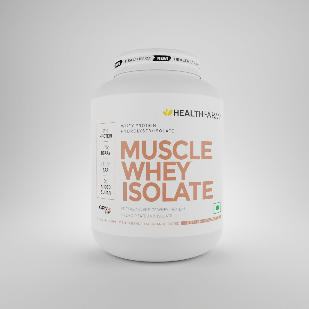 HealthFarm Muscle Whey Isolate | Premium Blend of Whey Protein Hydrolysate and Isolate