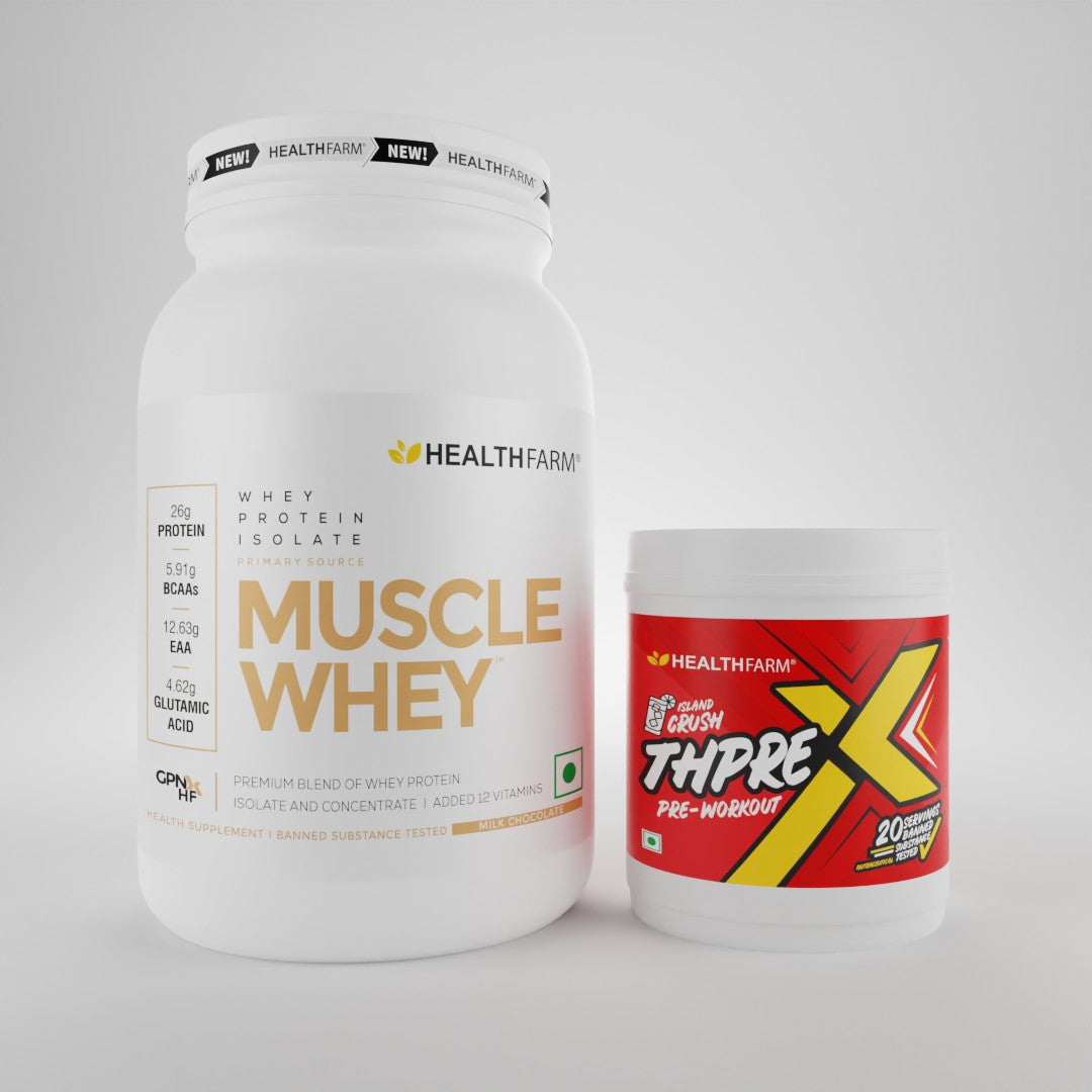 Healthfarm Muscle Whey (1KG) + ThPreX Pre Workout (20 Servings)