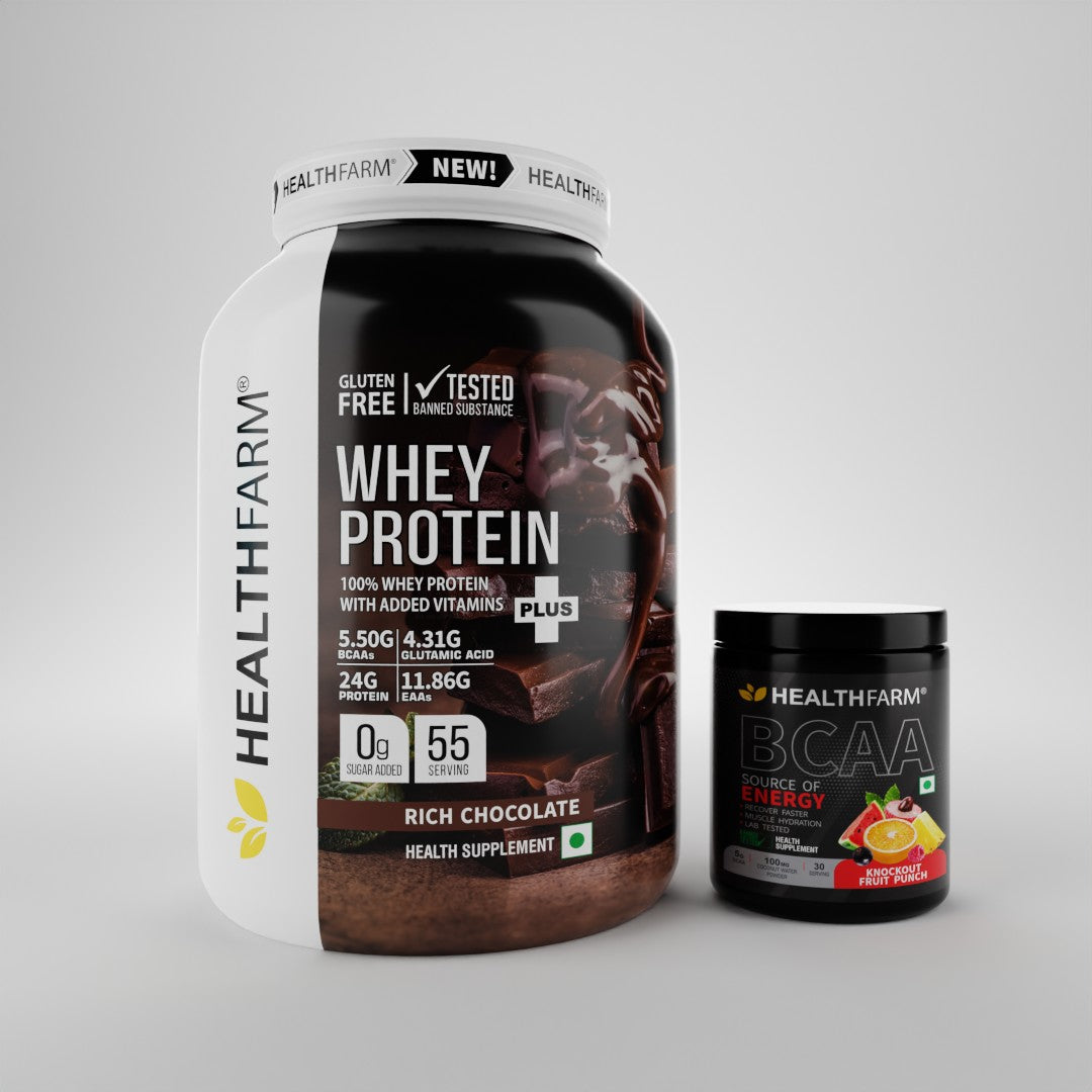 HealthFarm WHEY PROTEIN PLUS( 2Kg) + BCAA Combo Offer