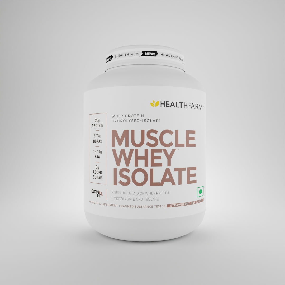 HealthFarm Muscle Whey Isolate | Premium Blend of Whey Protein Hydrolysate and Isolate