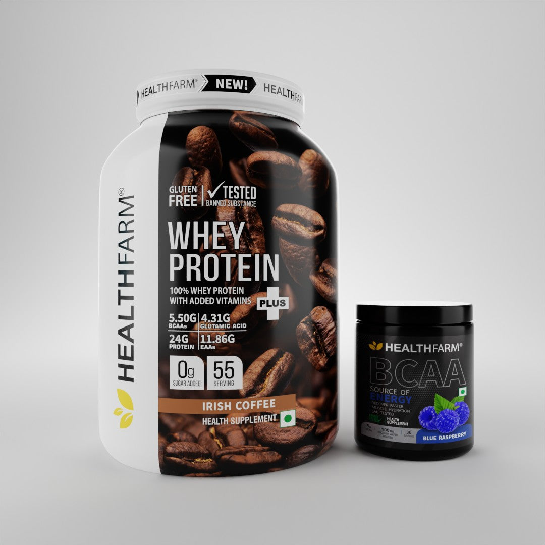 HealthFarm WHEY PROTEIN PLUS( 2Kg) + BCAA Combo Offer