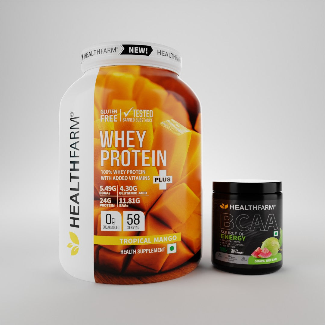 HealthFarm WHEY PROTEIN PLUS( 2Kg) + BCAA Combo Offer