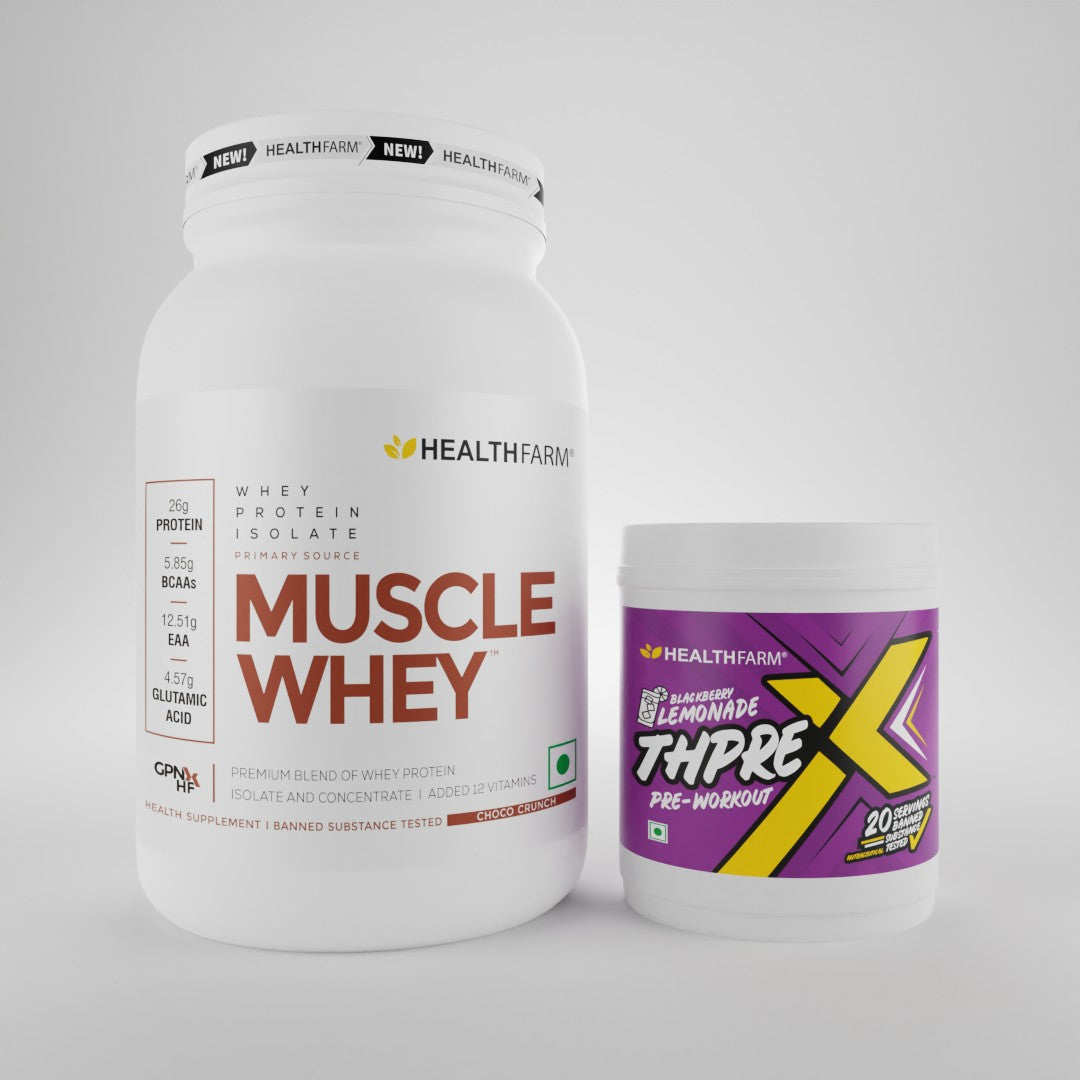 Healthfarm Muscle Whey (1KG) + ThPreX Pre Workout (20 Servings)