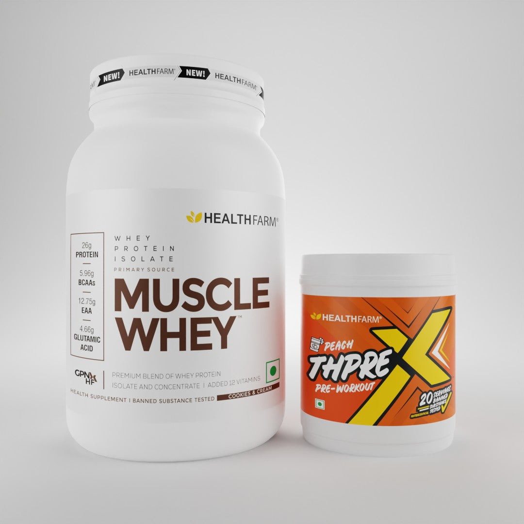 Healthfarm Muscle Whey (1KG) + ThPreX Pre Workout (20 Servings)