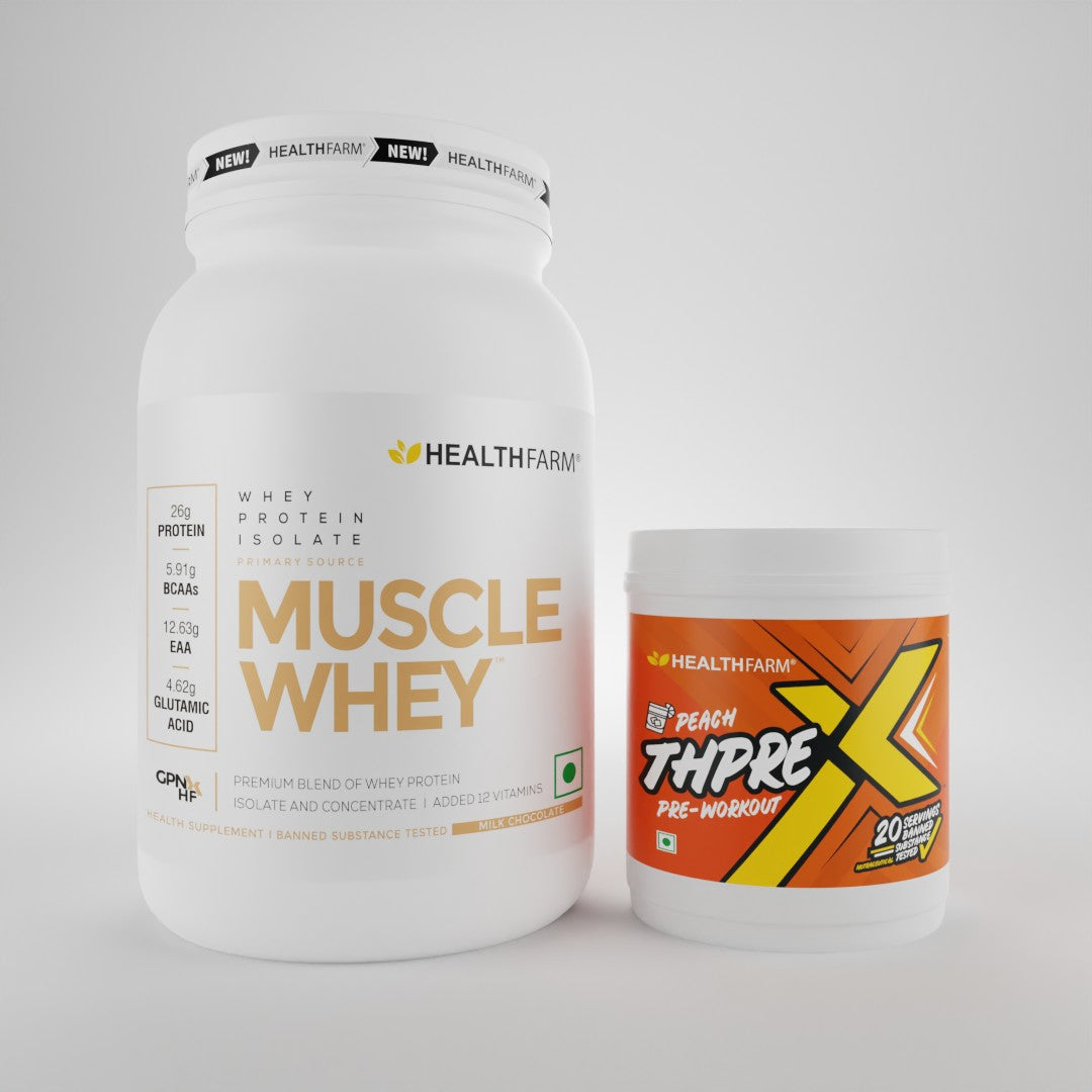 Healthfarm Muscle Whey (1KG) + ThPreX Pre Workout (20 Servings)