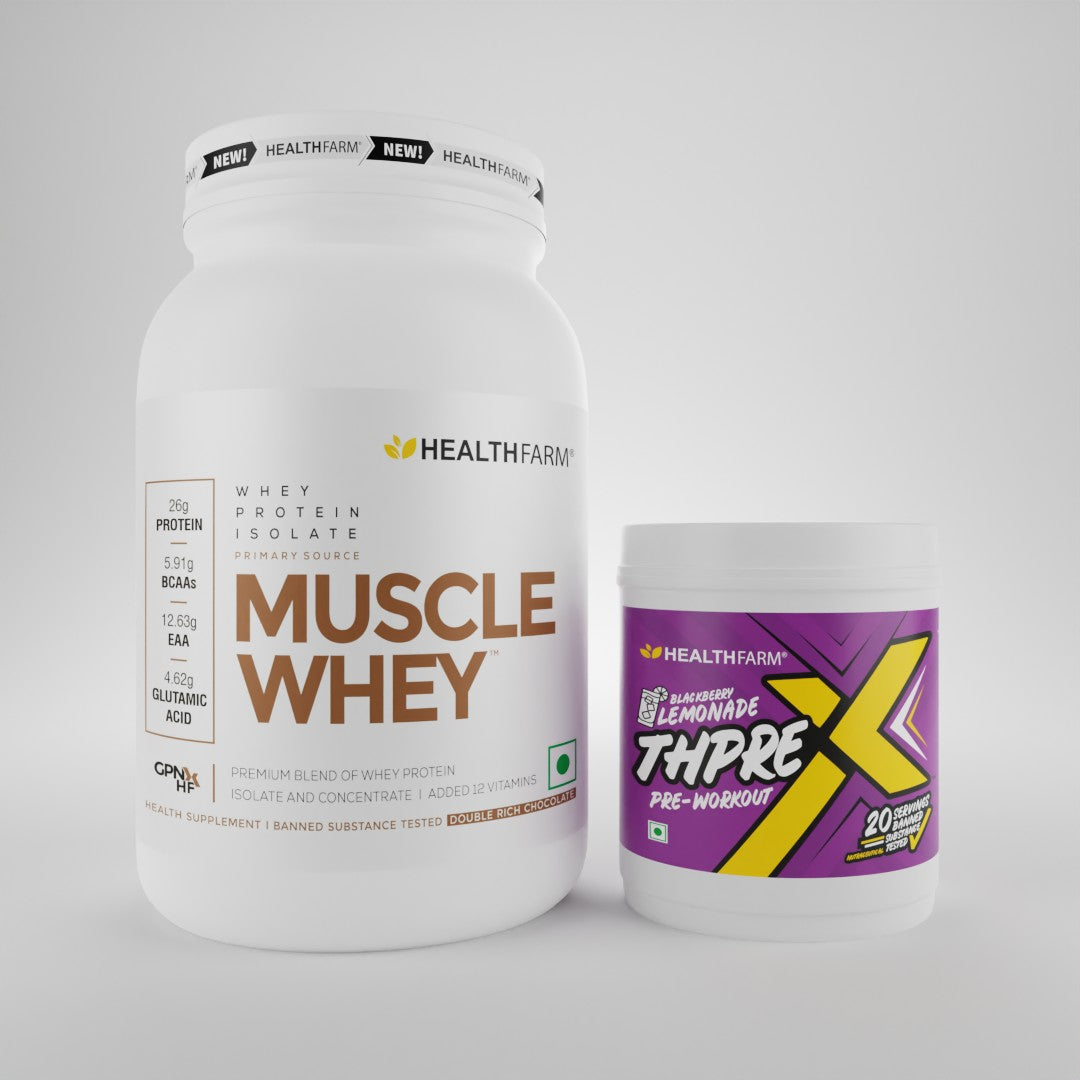 Healthfarm Muscle Whey (1KG) + ThPreX Pre Workout (20 Servings)
