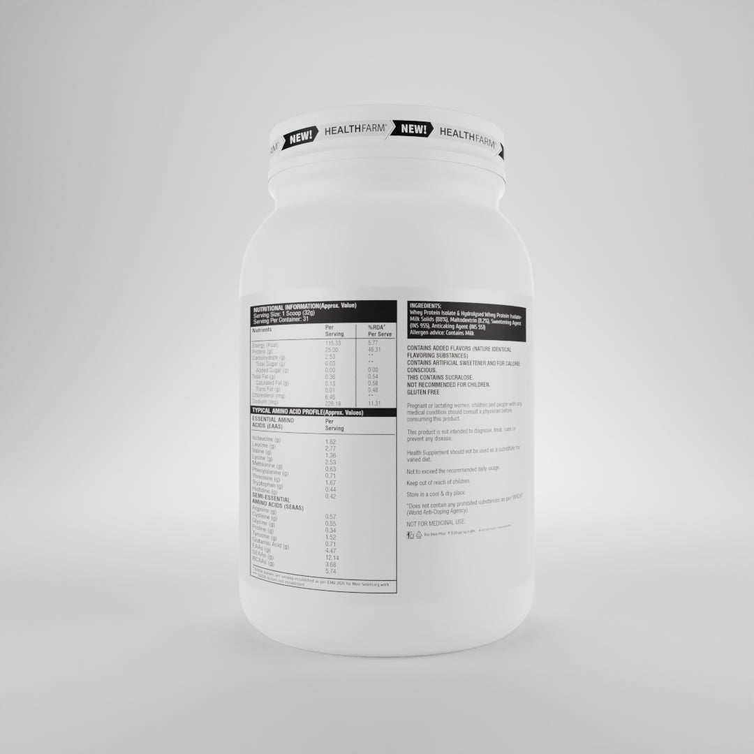 HealthFarm Muscle Whey Isolate | Premium Blend of Whey Protein Hydrolysate and Isolate
