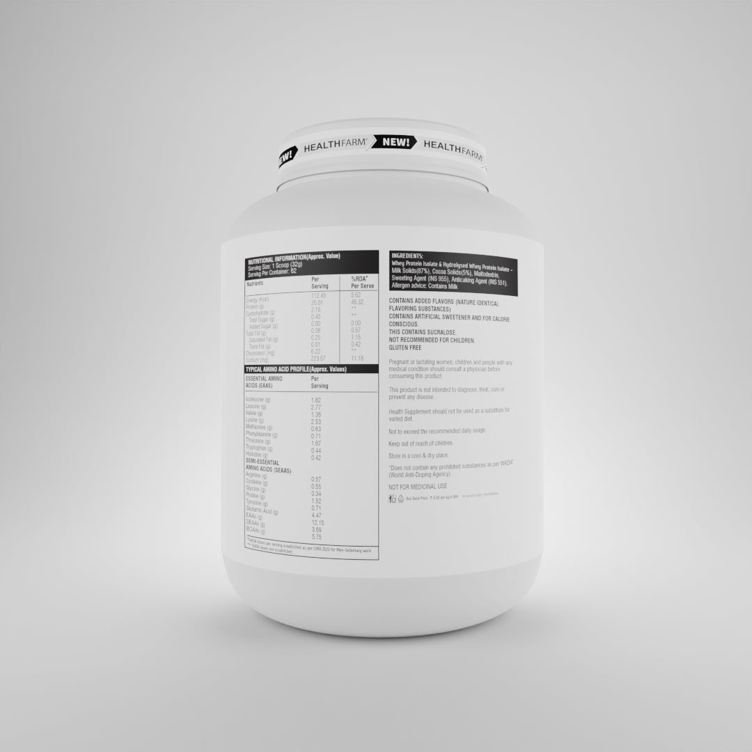HealthFarm Muscle Whey Isolate | Premium Blend of Whey Protein Hydrolysate and Isolate