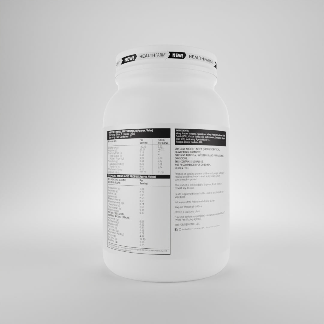 HealthFarm Muscle Whey Isolate | Premium Blend of Whey Protein Hydrolysate and Isolate