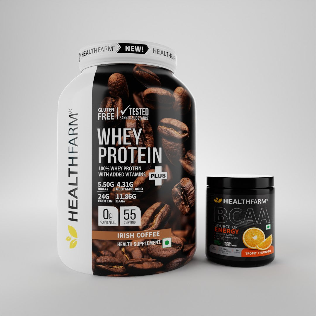 HealthFarm WHEY PROTEIN PLUS( 2Kg) + BCAA Combo Offer