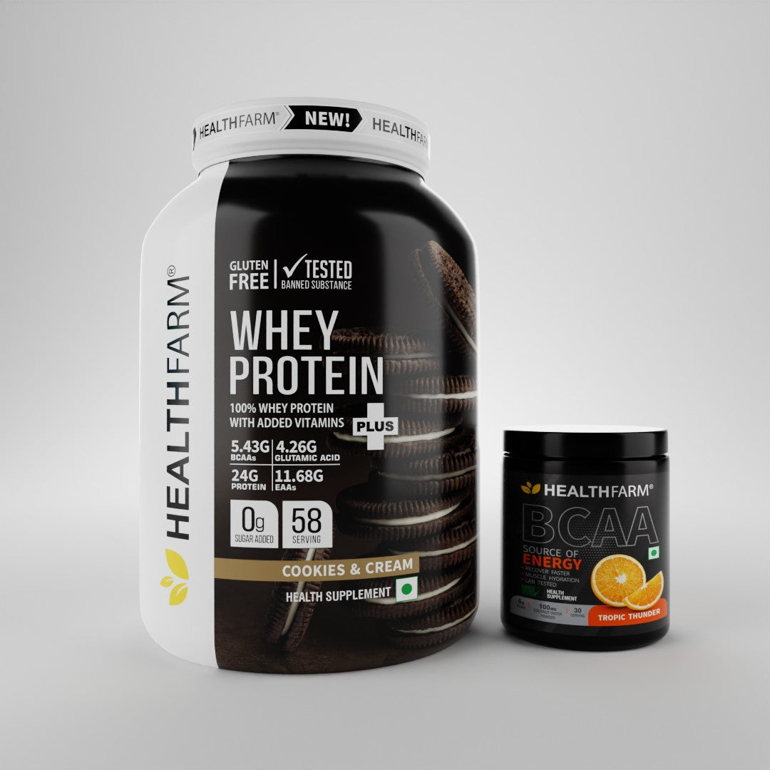 HealthFarm WHEY PROTEIN PLUS( 2Kg) + BCAA Combo Offer