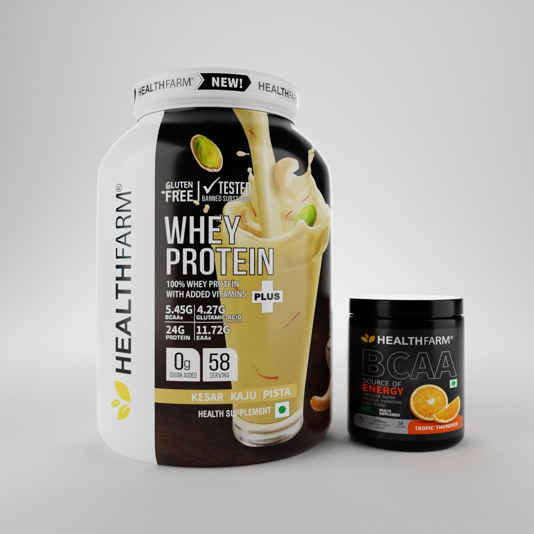 HealthFarm WHEY PROTEIN PLUS( 2Kg) + BCAA Combo Offer