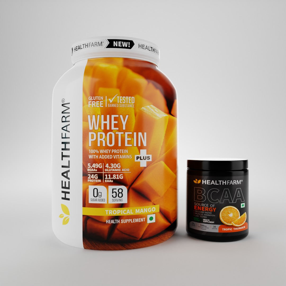 HealthFarm WHEY PROTEIN PLUS( 2Kg) + BCAA Combo Offer