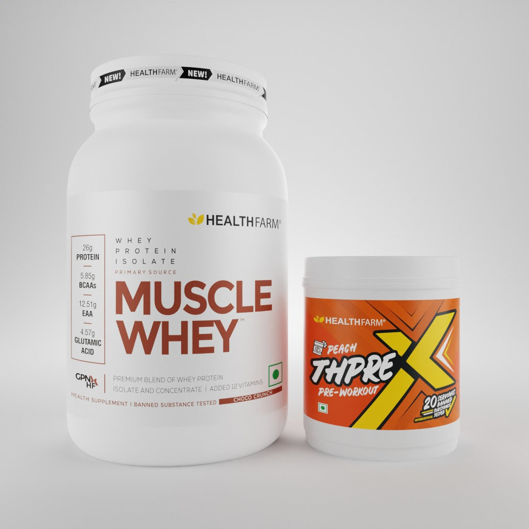Healthfarm Muscle Whey (1KG) + ThPreX Pre Workout (20 Servings)