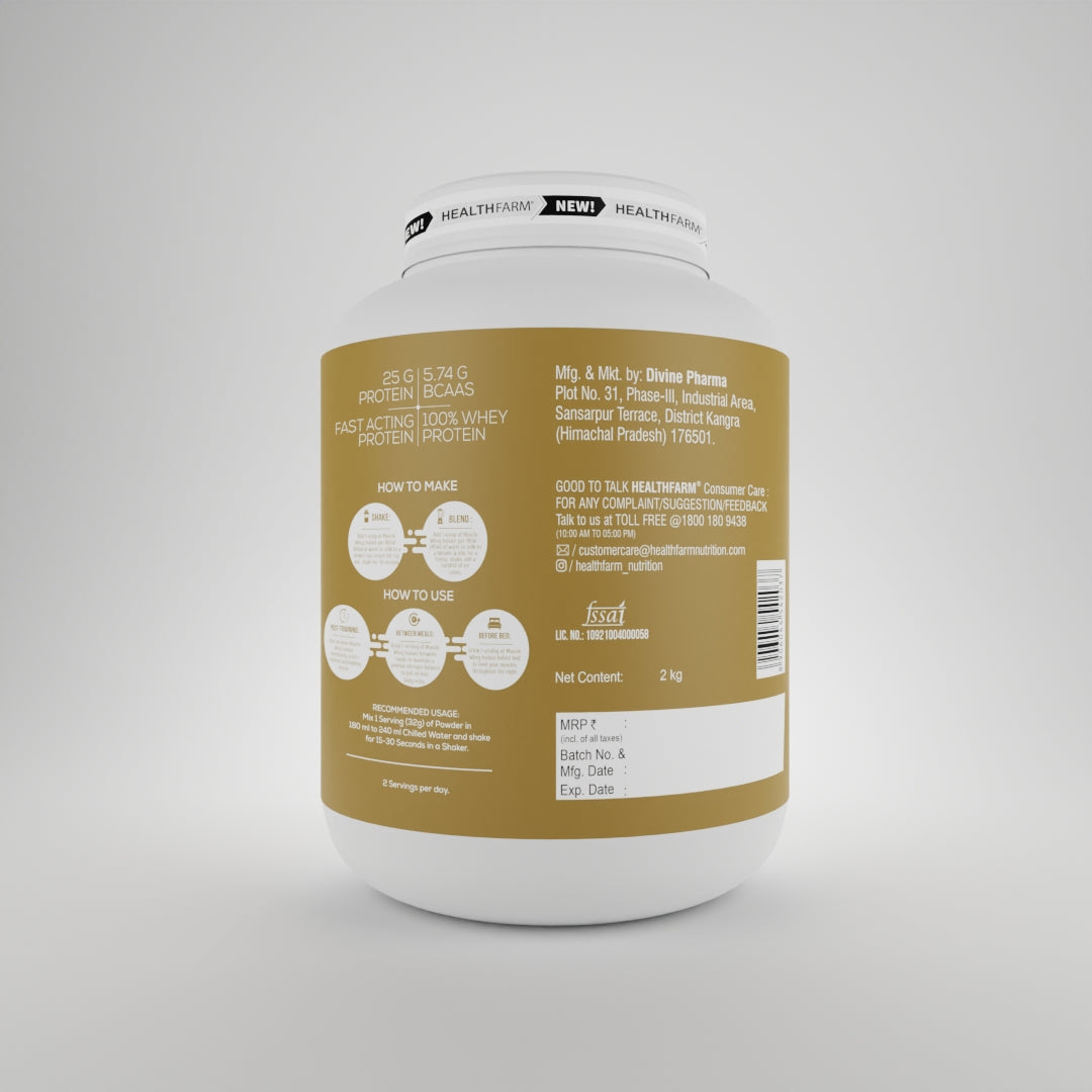 HealthFarm Muscle Whey Isolate | Premium Blend of Whey Protein Hydrolysate and Isolate