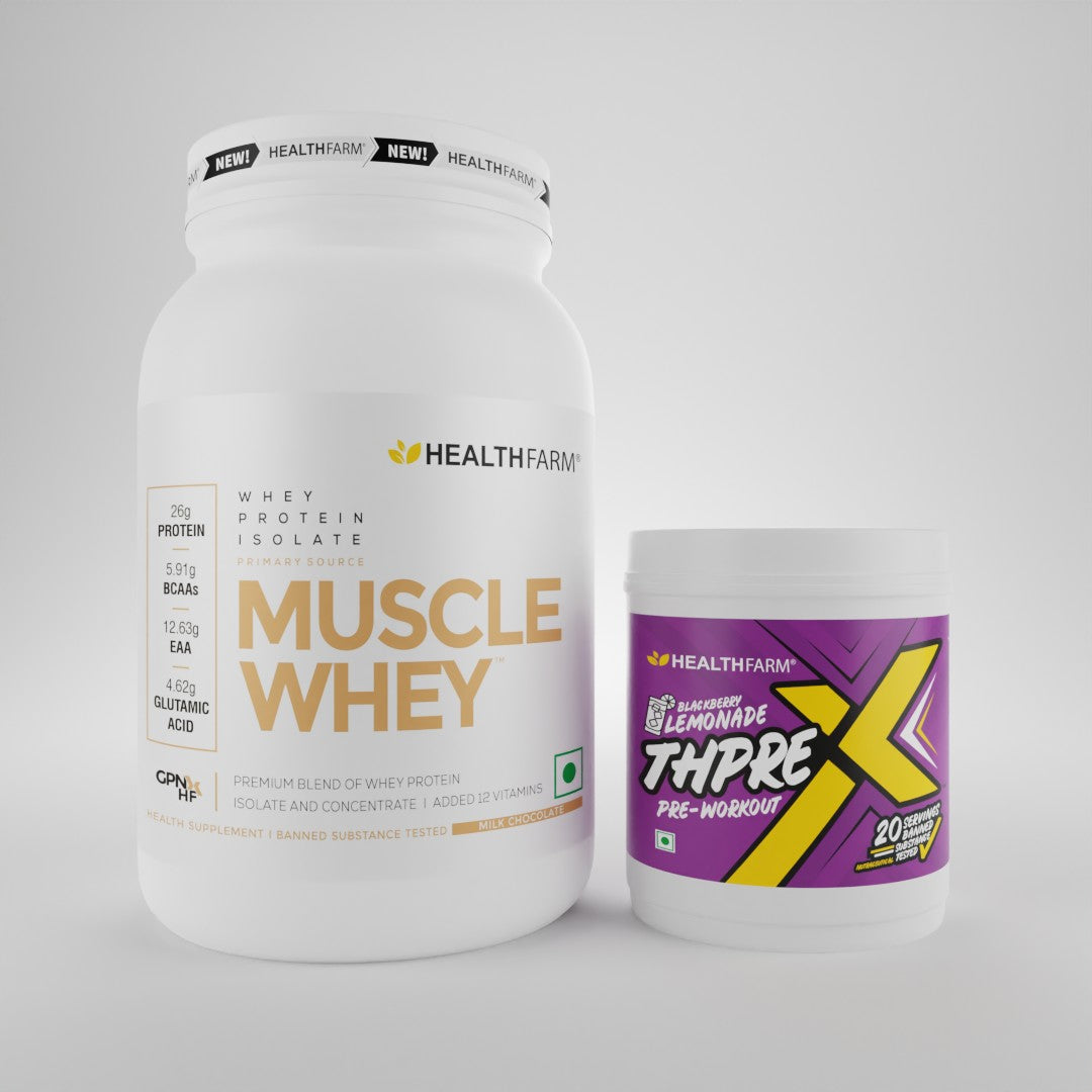 Healthfarm Muscle Whey (1KG) + ThPreX Pre Workout (20 Servings)