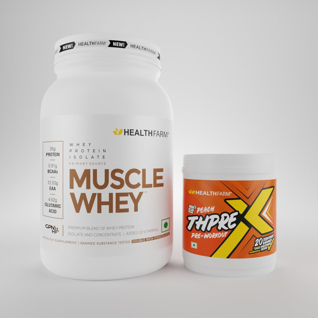 Healthfarm Muscle Whey (1KG) + ThPreX Pre Workout (20 Servings)