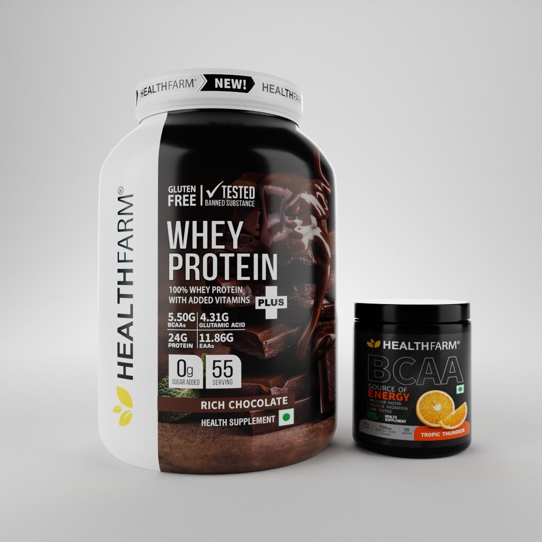 HealthFarm WHEY PROTEIN PLUS( 2Kg) + BCAA Combo Offer