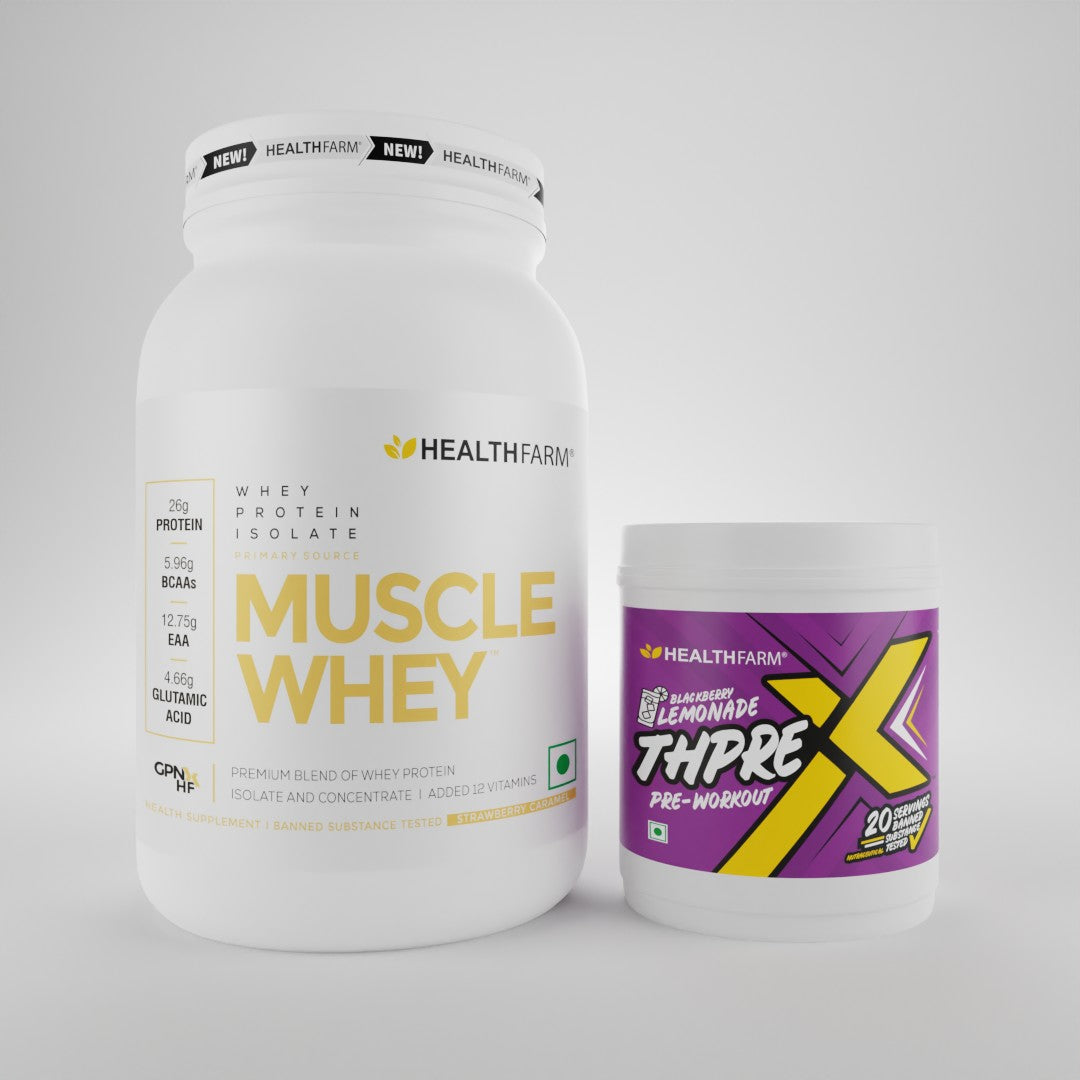Healthfarm Muscle Whey (1KG) + ThPreX Pre Workout (20 Servings)
