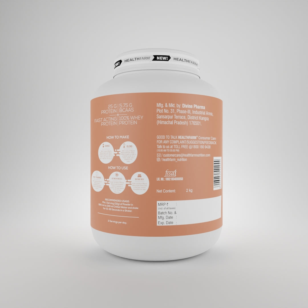 HealthFarm Muscle Whey Isolate | Premium Blend of Whey Protein Hydrolysate and Isolate