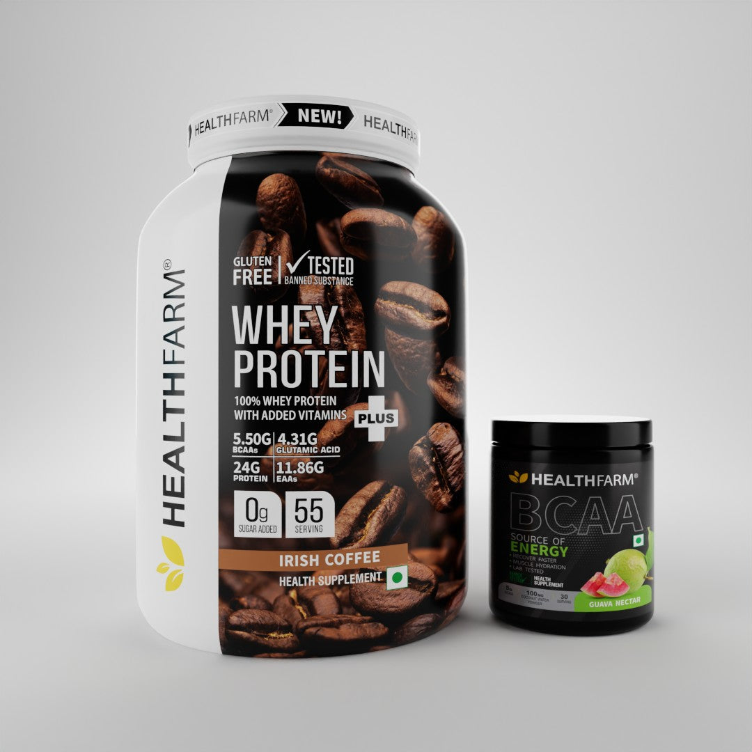 HealthFarm WHEY PROTEIN PLUS( 2Kg) + BCAA Combo Offer