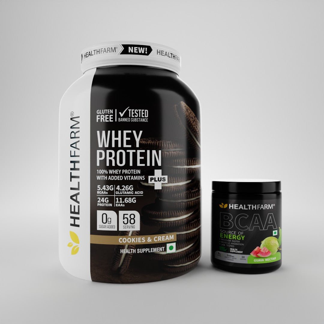HealthFarm WHEY PROTEIN PLUS( 2Kg) + BCAA Combo Offer