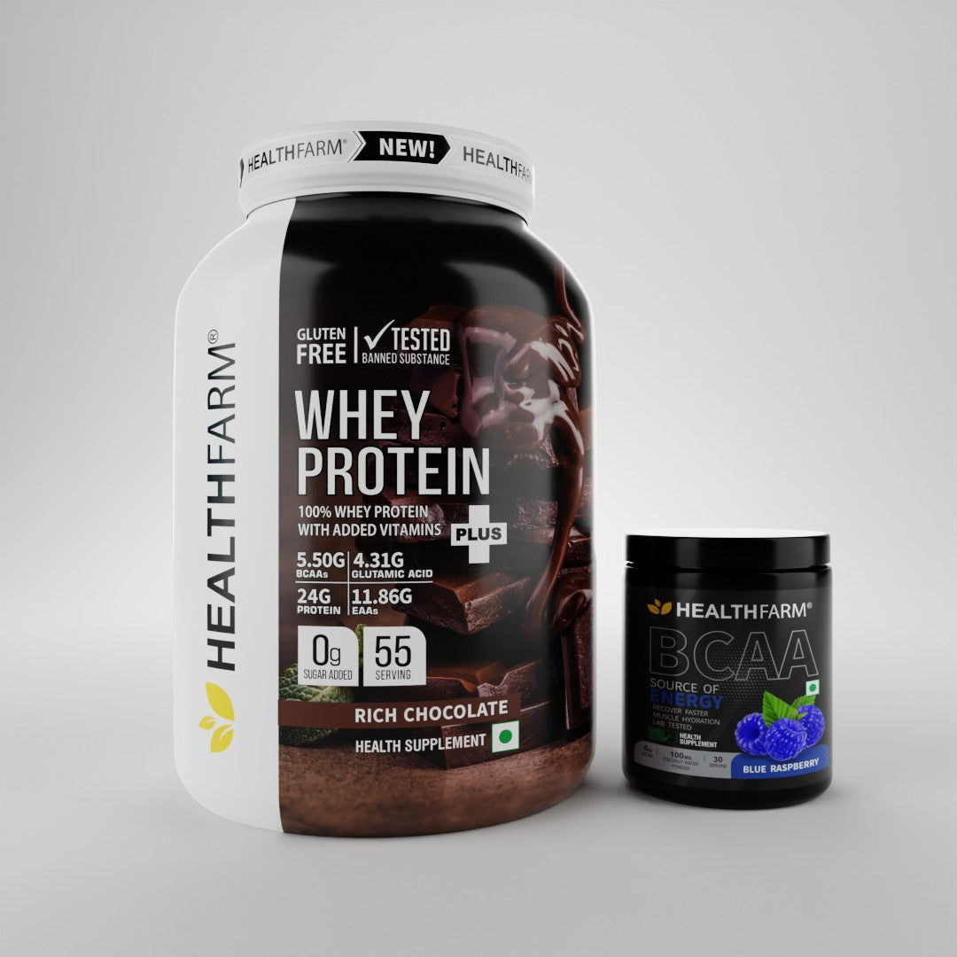 HealthFarm WHEY PROTEIN PLUS( 2Kg) + BCAA Combo Offer