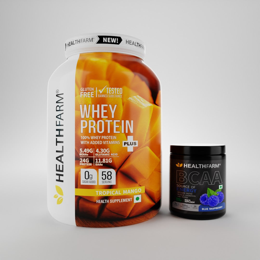 HealthFarm WHEY PROTEIN PLUS( 2Kg) + BCAA Combo Offer