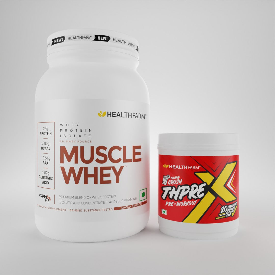 Healthfarm Muscle Whey (1KG) + ThPreX Pre Workout (20 Servings)