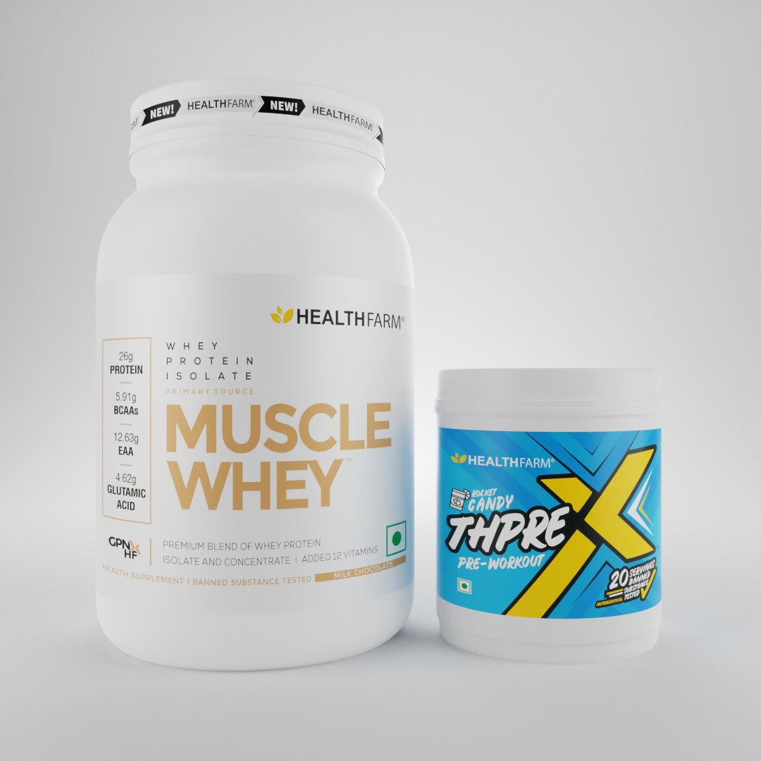 Healthfarm Muscle Whey (1KG) + ThPreX Pre Workout (20 Servings)
