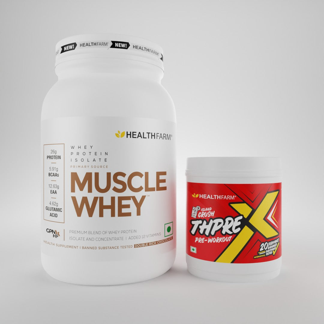 Healthfarm Muscle Whey (1KG) + ThPreX Pre Workout (20 Servings)