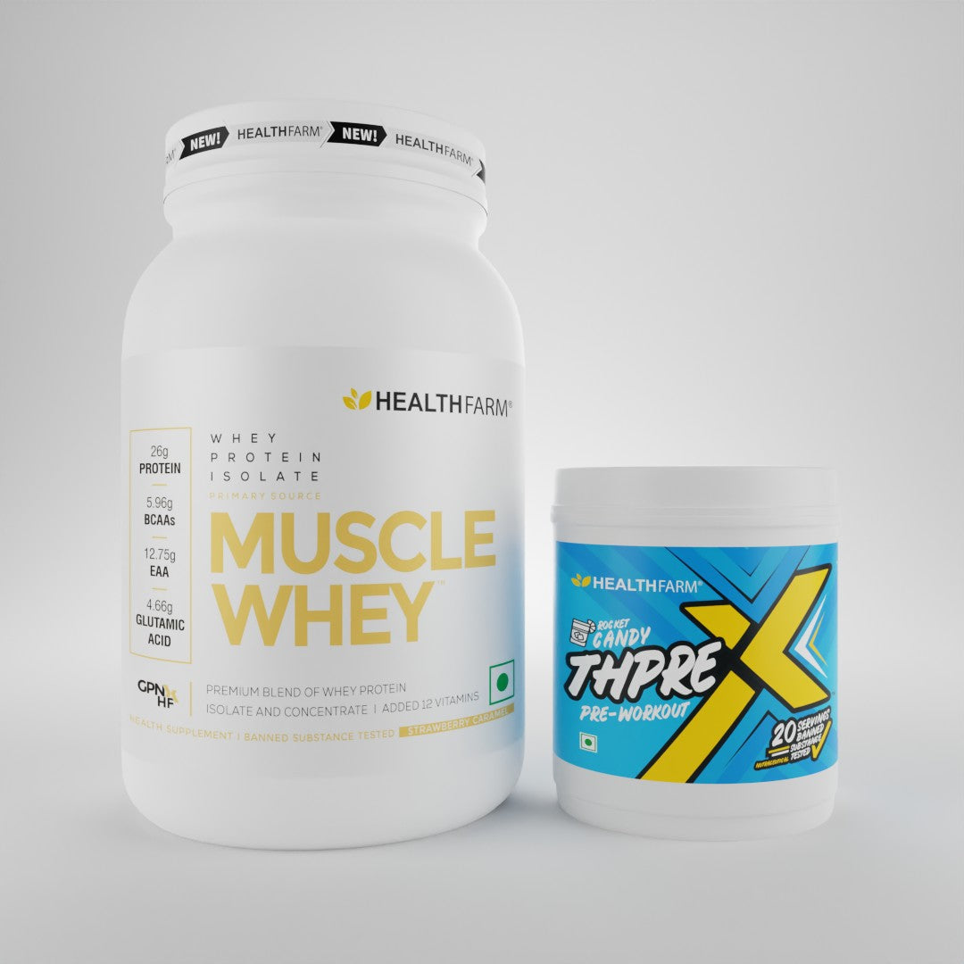Healthfarm Muscle Whey (1KG) + ThPreX Pre Workout (20 Servings)