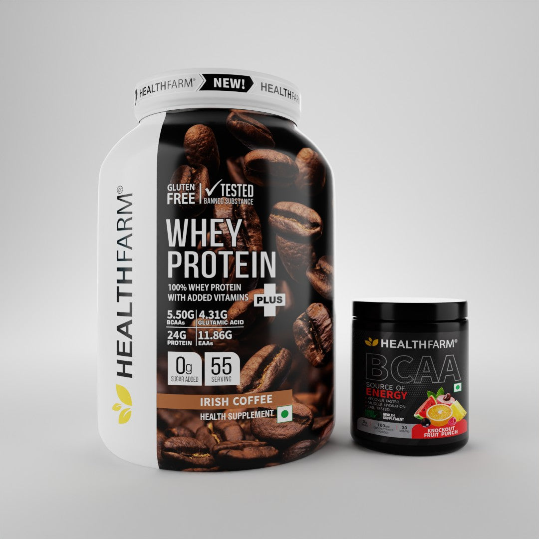 HealthFarm WHEY PROTEIN PLUS( 2Kg) + BCAA Combo Offer