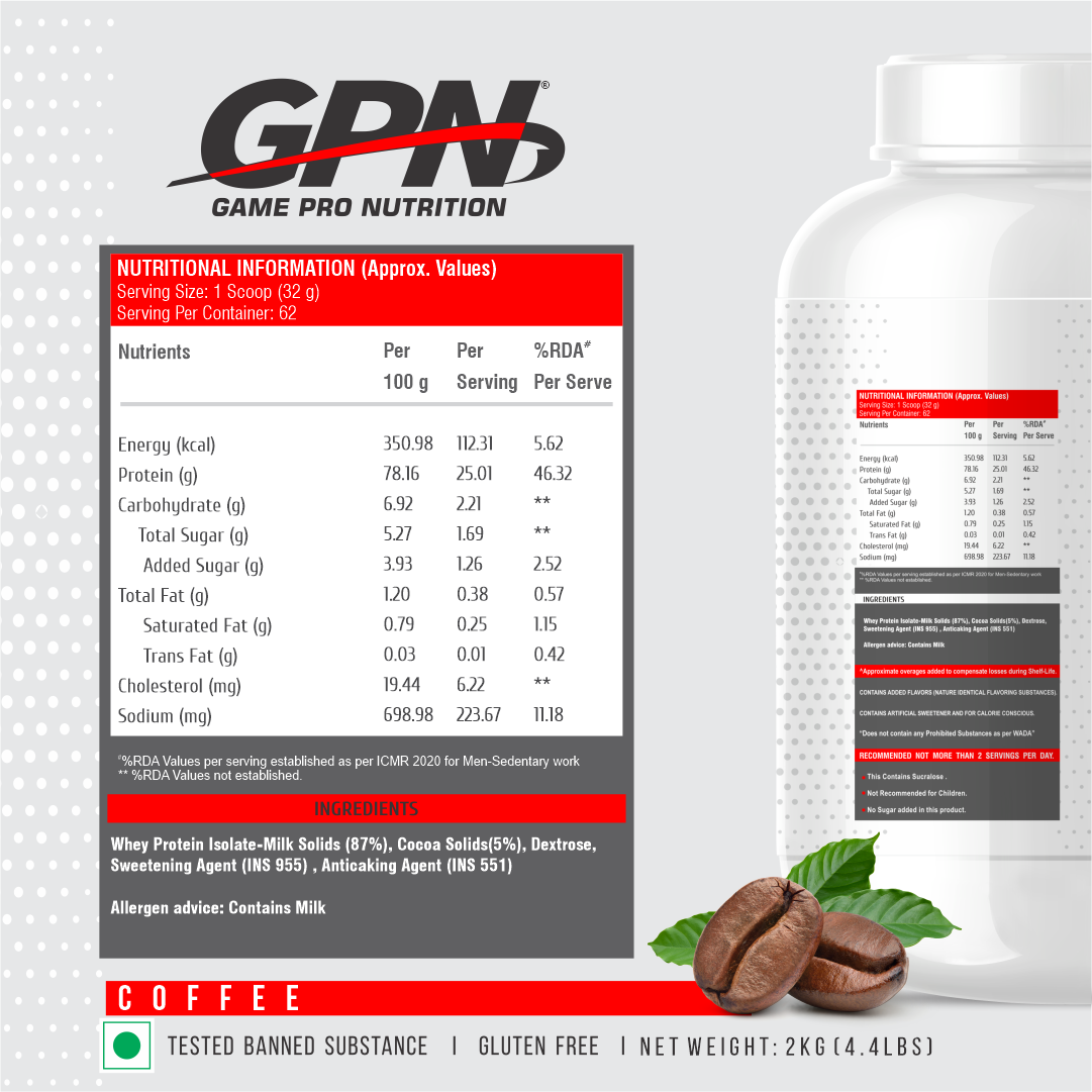 GPN 100% Whey Isolate Protein, 25g Protein (Gluten Free, Non-GMO)