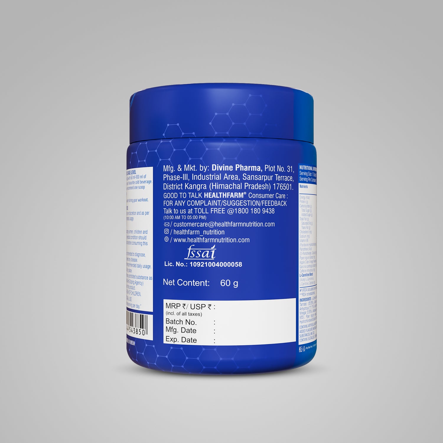 Healthfarm Carniloss 60g - Boost Fat Metabolism & Support Weight Management