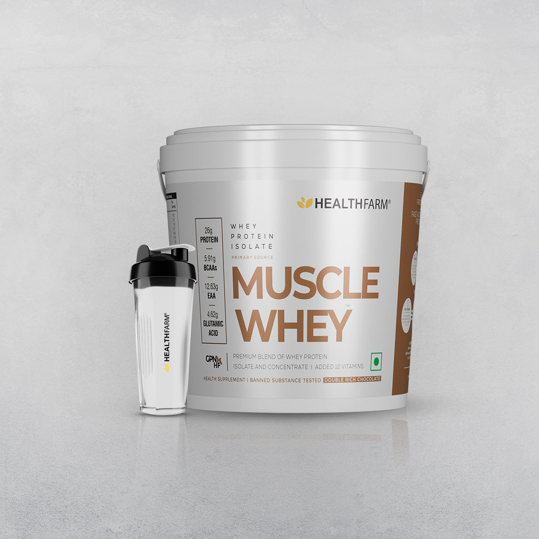 HealthFarm Muscle Whey Isolate | Premium Blend of Whey Protein Hydrolysate and Isolate
