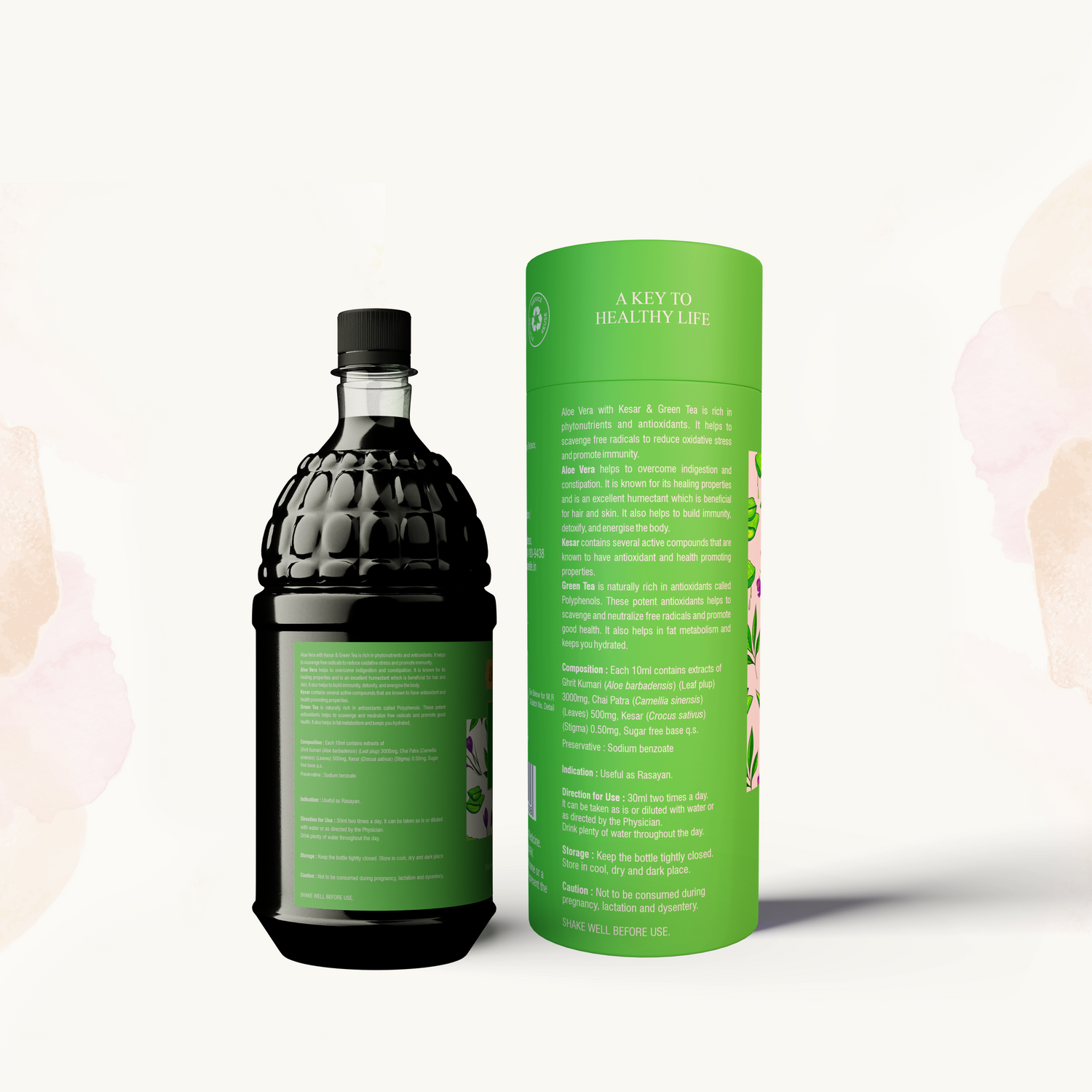 Healthfarm Activate Aloe Vera with Kesar & Green Tea - Support Healthy Digestion