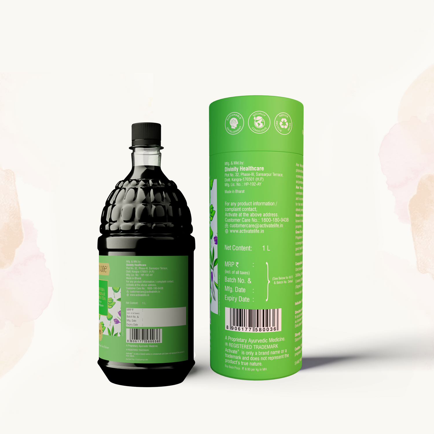 Healthfarm Activate Aloe Vera with Kesar & Green Tea - Support Healthy Digestion