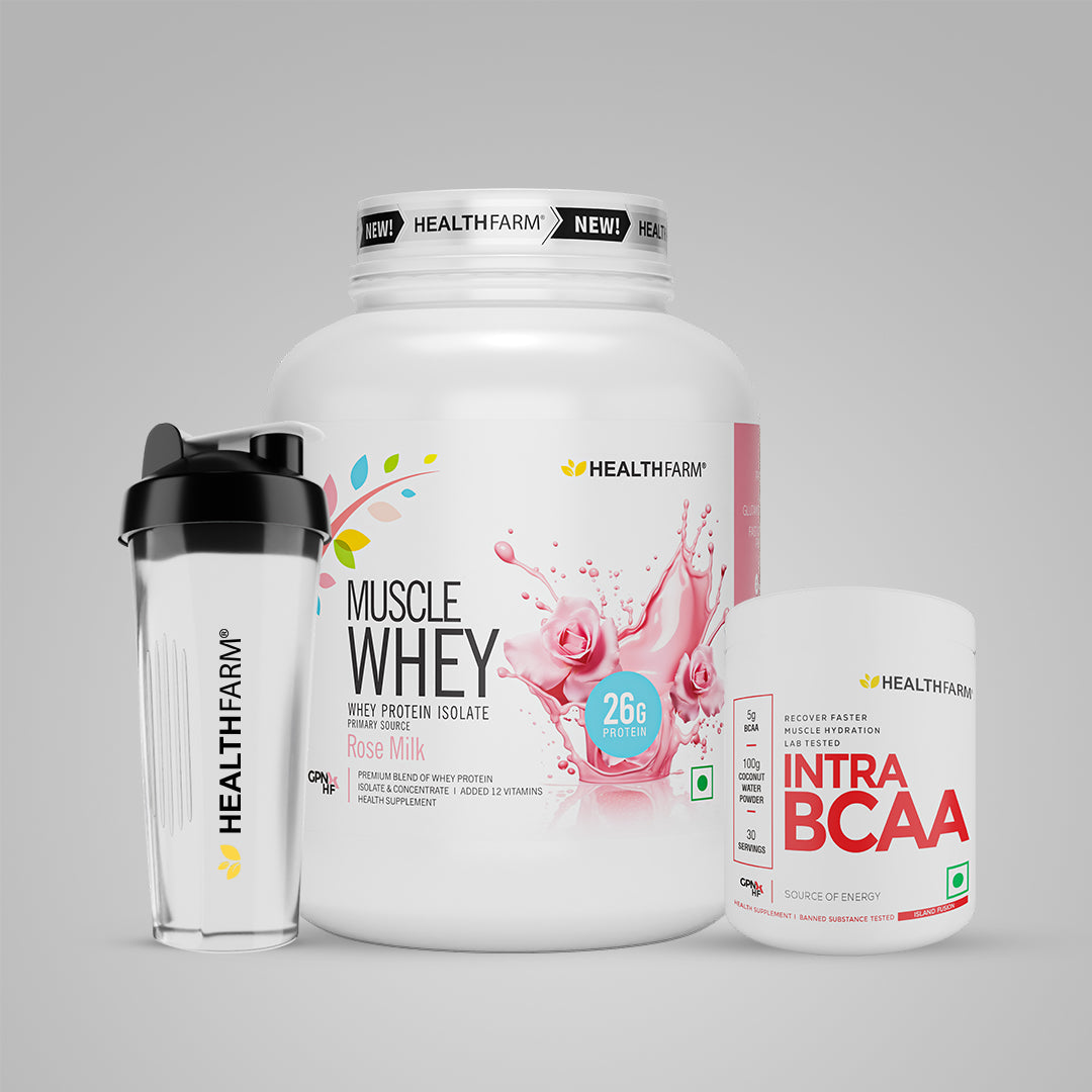 Healthfarm Muscle Whey (2Kg) + Intra BCAA + Free Shaker
