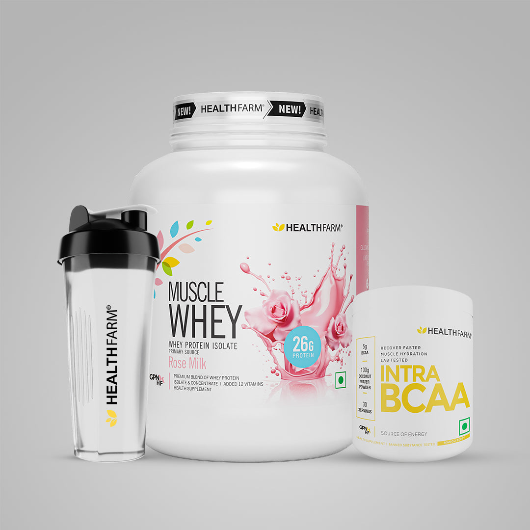 Healthfarm Muscle Whey (2Kg) + Intra BCAA + Free Shaker