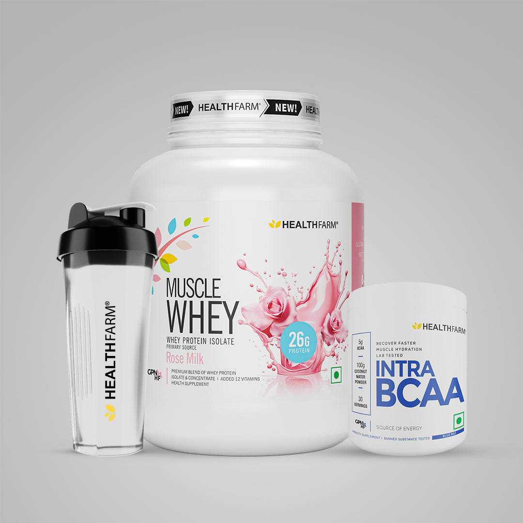 Healthfarm Muscle Whey (2Kg) + Intra BCAA + Free Shaker