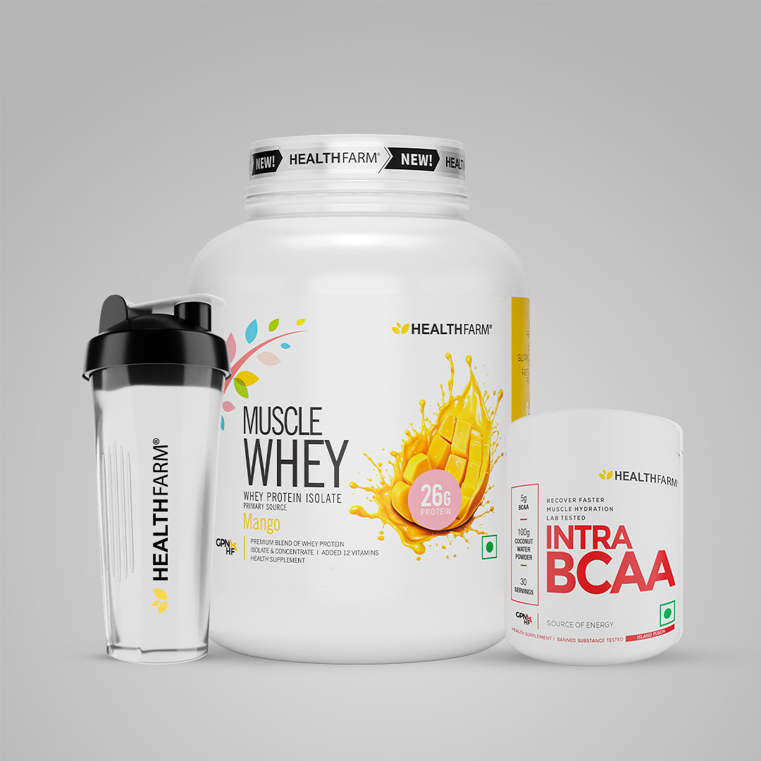 Healthfarm Muscle Whey (2Kg) + Intra BCAA + Free Shaker