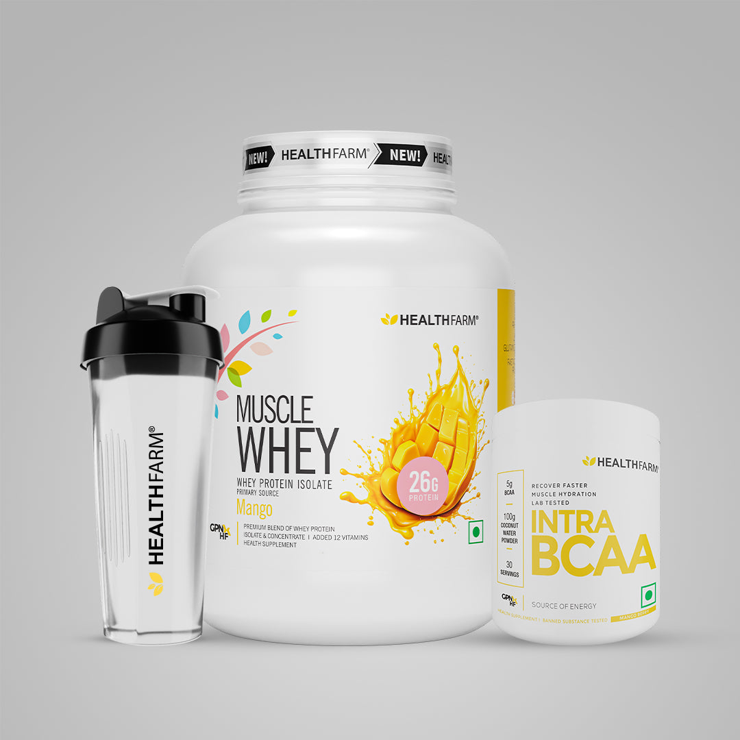 Healthfarm Muscle Whey (2Kg) + Intra BCAA + Free Shaker