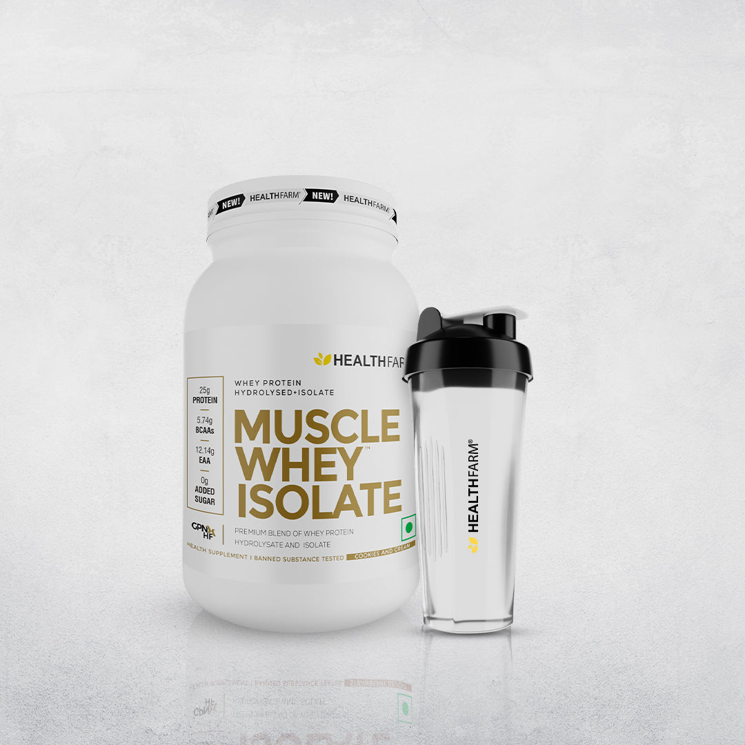 HealthFarm Muscle Whey Isolate | Premium Blend of Whey Protein Hydrolysate and Isolate