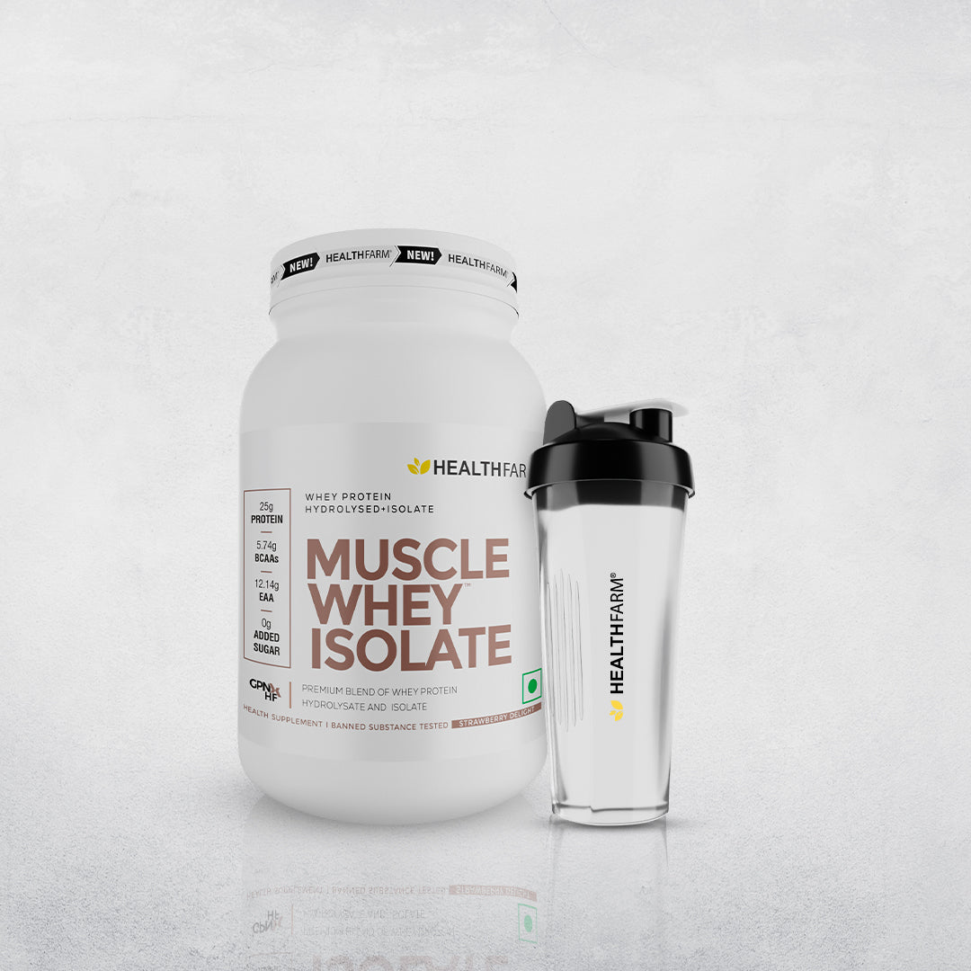 HealthFarm Muscle Whey Isolate | Premium Blend of Whey Protein Hydrolysate and Isolate