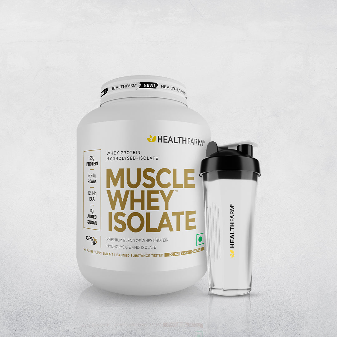 HealthFarm Muscle Whey Isolate | Premium Blend of Whey Protein Hydrolysate and Isolate